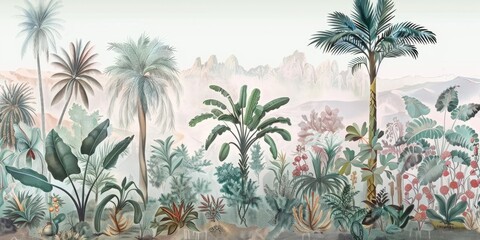 Serene desert botanical illustration