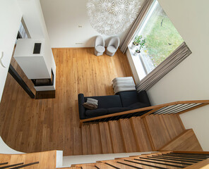 Modern luxury apartment interior in minimal scandinavian style, 3d rendering