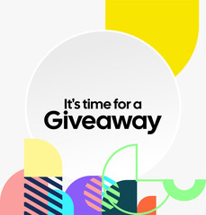 Design Announcement of Giveaway Prize Winners. Social media background with creative geometric art. Vector Illustration