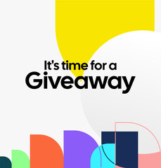 Design Announcement of Giveaway Prize Winners. Social media background with creative geometric art. Vector Illustration