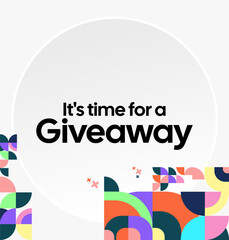 Design Announcement of Giveaway Prize Winners. Social media background with creative geometric art. Vector Illustration