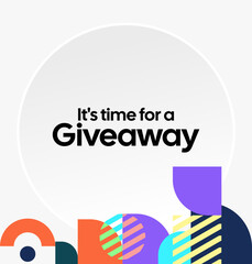 Design Announcement of Giveaway Prize Winners. Social media background with creative geometric art. Vector Illustration