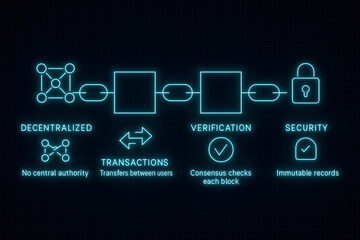 Blockchain Basics Infographic for Data Science Presentations, Business Intelligence, and AI Training
