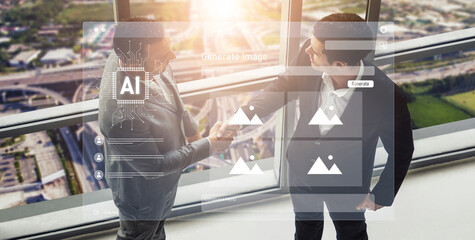 AI image generator interface enables image, AI, and generator process by converting user prompt...