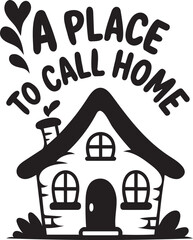 A beautiful house silhouette vector illustration.