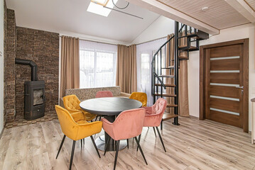 modern luxury dining room interior, 3d render