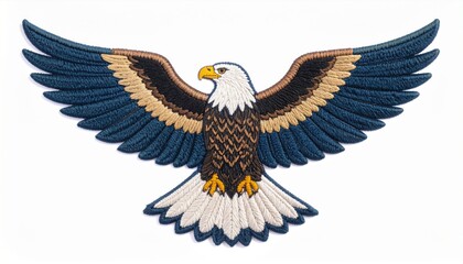 Fototapeta premium Embroidered Eagle Patch with Spread Wings