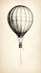 Obraz premium Vintage Hot Air Balloon Sketch Illustration