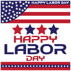 Happy labor day hand lettering background banner template Happy Labor Day poster, banner Happy labor day USA celebration vector illustration with american flag, and map. with editable text 