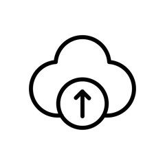 Cloud with upward arrow representing upload data transfer cloud storage sharing connectivity network access digital computing online service information exchange backup
