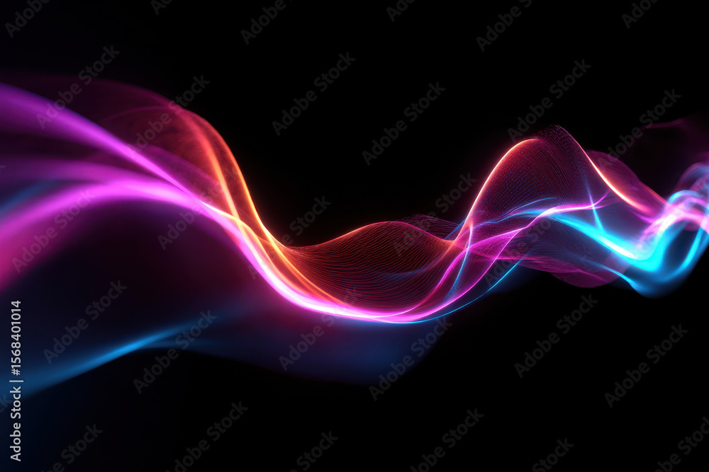Aufkleber colorful light trails through darkness creating an abstract visual experience in digital art