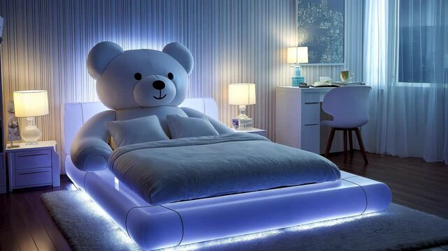 cute big bear shape bed cozy nursery room 