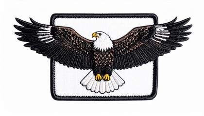 Fototapeta premium American Bald Eagle Patch: Detailed Brown and Black Bird Illustration