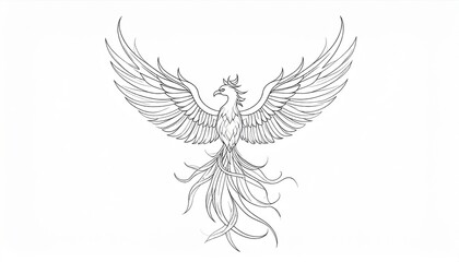 Fototapeta premium Abstract Dotted Phoenix Bird Design