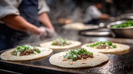Professional chefs working in a busy commercial kitchen