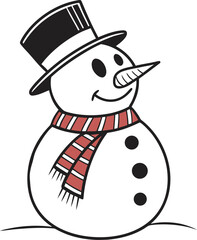 Charming Cartoon Snowman Illustration Festive Winter Character Design