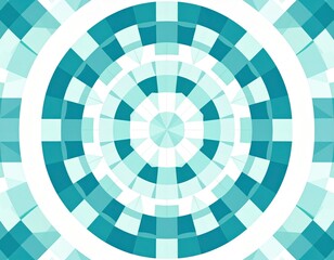 Teal And White Abstract Geometric Radial Pattern Background