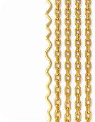 Golden Chains on White Background
