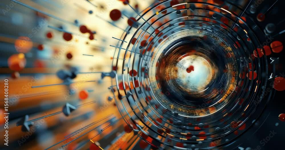 Canvas Prints abstract digital swirl with energetic particles and light effects