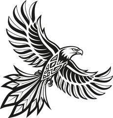 Fototapeta premium Eagle Logo Style Vector Art Silhouette Illustration
