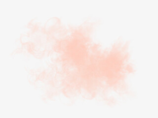 Pink smoke cloud with soft swirls and watercolor texture on white background png. Universal element for wellness, cosmetics, packaging, creative banners and modern illustrations.