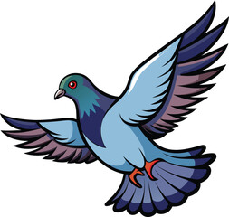 Fototapeta premium Pigeon Illustration vector design with editable 