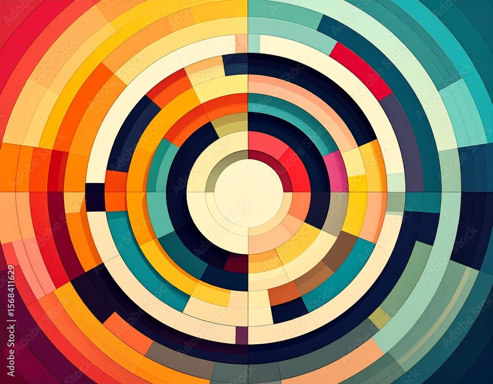 Poster abstract colorful circular geometric pattern design