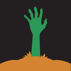 Obraz premium Monster Hand Rising From Ground Silhouette