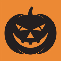 Jack O Lantern With Glowing Face Silhouette Illustration