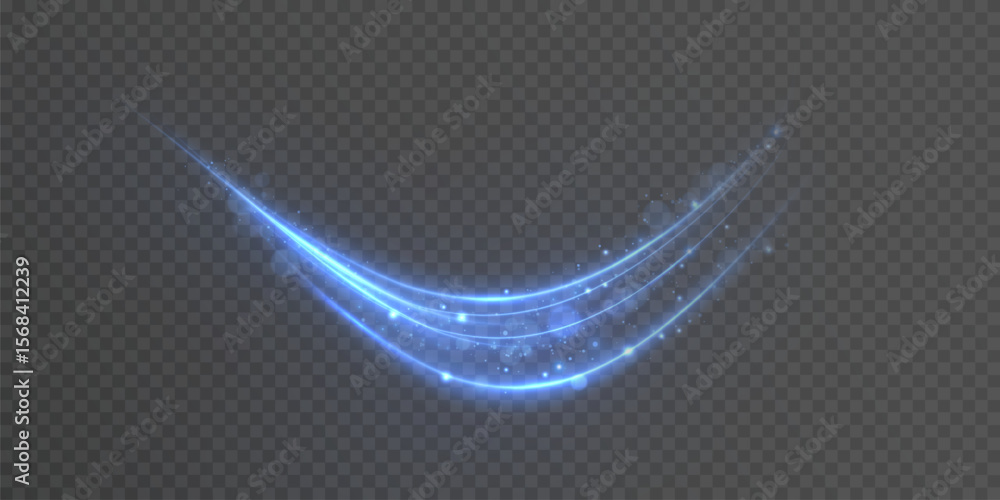 Poster shiny bright purple glowing curved line with magical light effect. glow effect for game interface de
