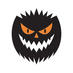 Evil Pumpkin Face With Sharp Teeth Silhouette