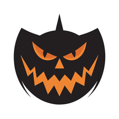 Evil Pumpkin Face With Sharp Teeth Silhouette Illustration