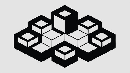 Abstract isometric cubes composition graphic suitable for modern design projects and concepts