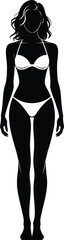 Bikini Girl National Bikini Day Silhouette Icon Vectors