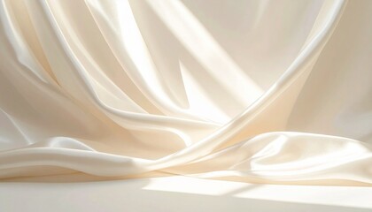 Cream Colored Fabric Draped in Soft Light