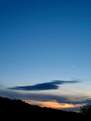 Moon in the evening night sky