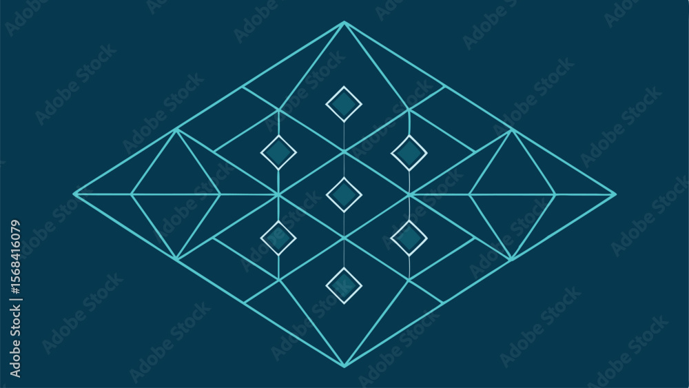 Aufkleber abstract modular grid of diamonds and circles geometric shape design vector illustration