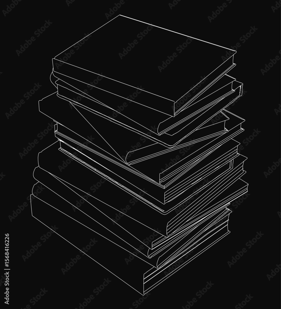 Poster a neat stack of books arranged with slight overlaps against a stark black background. the white cove