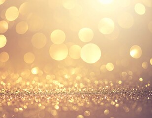 Golden Glitter Background with Bokeh Lights