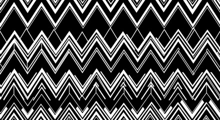 Bold Black and White Chevron Zigzag Pattern &ndash; Geometric Design
