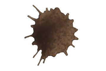 Isolated brown splashing liquid on transparent background, perfect for adding a messy touch to designs