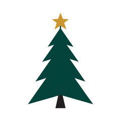 Classic Christmas Tree With Star Topper Silhouette