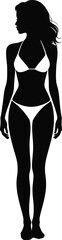 Bikini Girl National Bikini Day Silhouette Icon Vectors