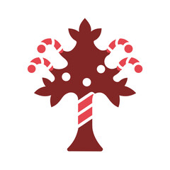 Christmas Tree With Candy Canes Silhouette