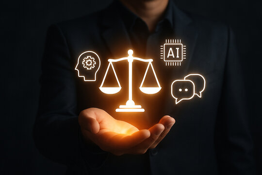 Artificial intelligence ai in law legal tech and justice system concept for digital transformation era