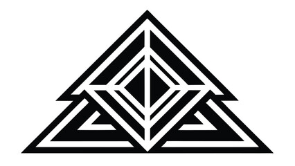 Geometric abstract design featuring a triangular shape and inner diamond symmetry