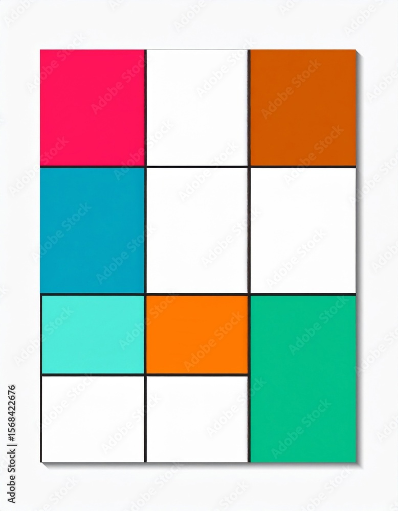 Poster abstract geometric color block design
