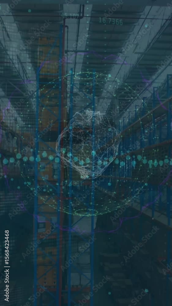 Aufkleber animation of financial data processing over globe