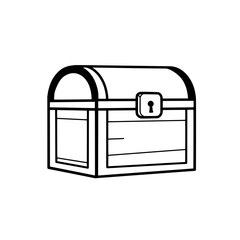 Treasure Chest's Simple Grace: A simple wooden treasure chest, the essence of hidden wonders and untold wealth, stands out with elegant simplicity.