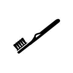Toothbrush Silhouette: A minimalist black and white silhouette of a toothbrush, highlighting dental hygiene and healthcare, Perfect for health, wellness, and dental care graphics.